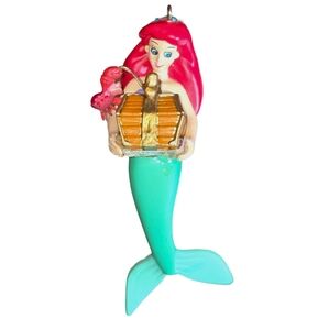 Disney The Little Mermaid Ariel & Sebastian Treasure Chest Christmas Ornament 4"